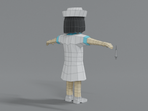 low poly cartoon nurse 3D-Modell