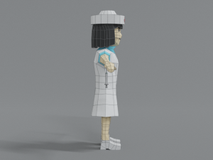 low poly cartoon nurse 3D-Modell