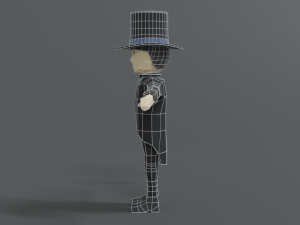 low poly cartoon tall hat man Modèle 3D