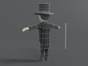 low poly cartoon tall hat man Modèle 3D