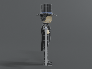 low poly cartoon tall hat man Modèle 3D