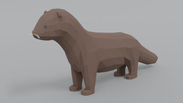 low poly cartoon mink low poly cartoon mink Model 3D .c4d .max .obj .3ds .fbx .stl .blend 