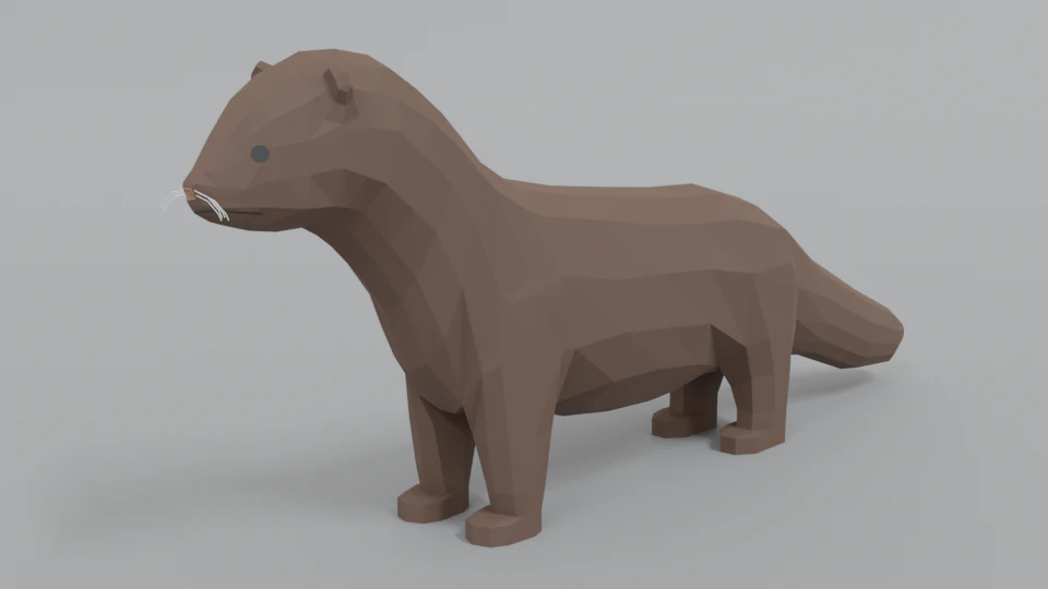 low poly cartoon mink low poly cartoon mink 3D Model .c4d .max .obj .3ds .fbx .stl .blend