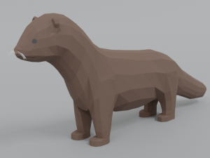 low poly cartoon mink low poly cartoon mink 3D Model