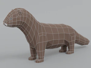 low poly cartoon mink low poly cartoon mink 3D Model