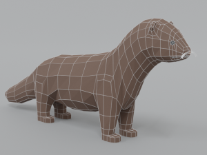 low poly cartoon mink low poly cartoon mink Model 3D