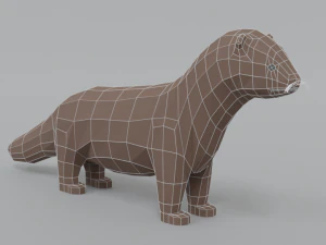 low poly cartoon mink low poly cartoon mink 3D Model