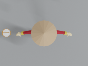 low poly cartoon chinese man Model 3D