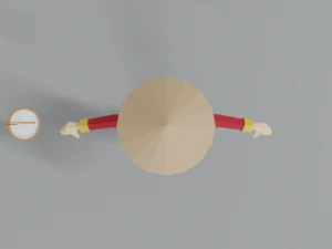 low poly cartoon chinese man 3D Model