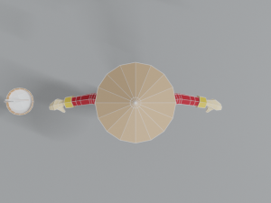 low poly cartoon chinese man Model 3D