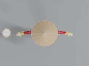 low poly cartoon chinese man 3D Model