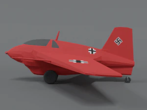 low poly cartoon messerschmitt me 163 komet airplane 3D Model