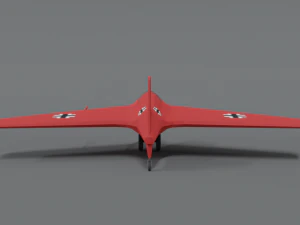 low poly cartoon messerschmitt me 163 komet airplane 3D Model