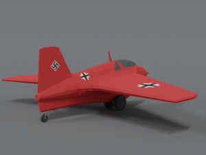 low poly cartoon messerschmitt me 163 komet airplane Model 3D