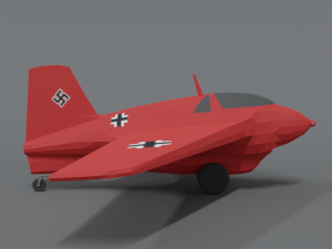 low poly cartoon messerschmitt me 163 komet airplane Model 3D