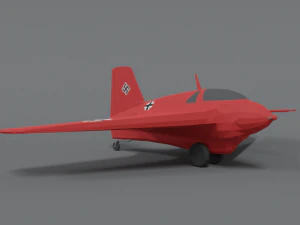low poly cartoon messerschmitt me 163 komet airplane 3D Model