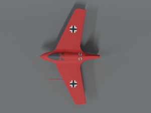 low poly cartoon messerschmitt me 163 komet airplane Model 3D