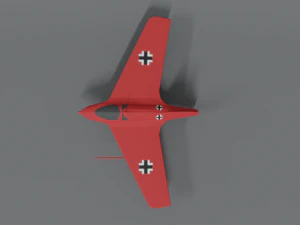 low poly cartoon messerschmitt me 163 komet airplane 3D Model