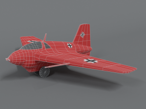 low poly cartoon messerschmitt me 163 komet airplane Model 3D