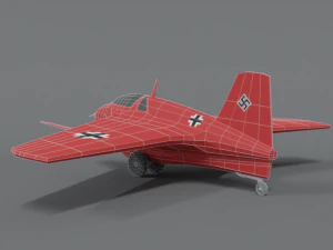 low poly cartoon messerschmitt me 163 komet airplane 3D Model