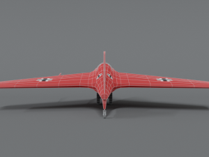 low poly cartoon messerschmitt me 163 komet airplane Model 3D