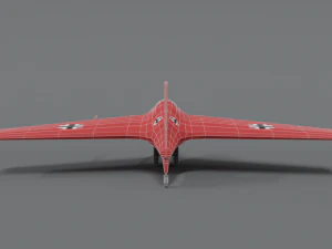 low poly cartoon messerschmitt me 163 komet airplane 3D Model