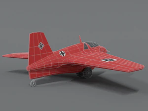 low poly cartoon messerschmitt me 163 komet airplane 3D Model
