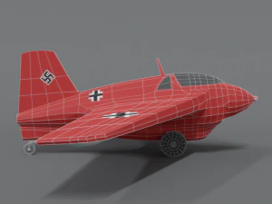 low poly cartoon messerschmitt me 163 komet airplane 3D Model