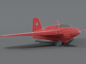 low poly cartoon messerschmitt me 163 komet airplane Model 3D