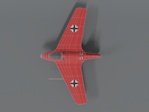 low poly cartoon messerschmitt me 163 komet airplane Model 3D