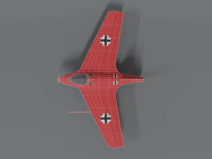 low poly cartoon messerschmitt me 163 komet airplane 3D Model