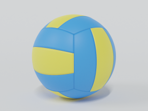 low poly cartoon volley ball free low-poly Model 3D