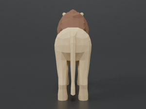 low poly cartoon male lion Model 3D