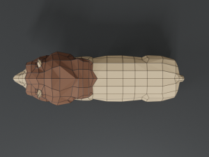 low poly cartoon male lion Model 3D