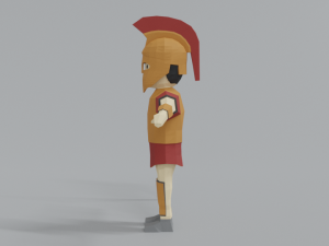 low poly cartoon ancient greek warrior 3Dモデル