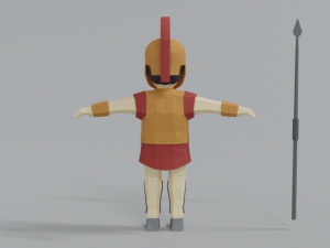 low poly cartoon ancient greek warrior 3Dモデル