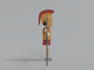 low poly cartoon ancient greek warrior 3Dモデル