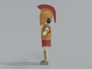low poly cartoon ancient greek warrior 3Dモデル