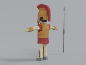 low poly cartoon ancient greek warrior 3Dモデル
