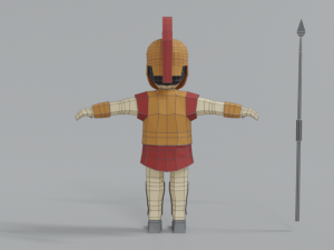 low poly cartoon ancient greek warrior 3Dモデル