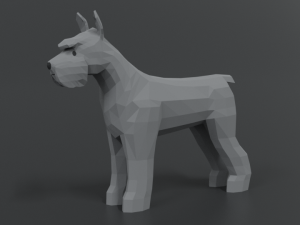 low poly cartoon standard schnauzer dog Modelo 3D