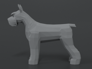 low poly cartoon standard schnauzer dog 3D 모델