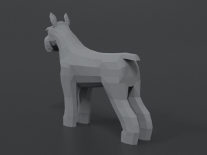 low poly cartoon standard schnauzer dog 3D 모델