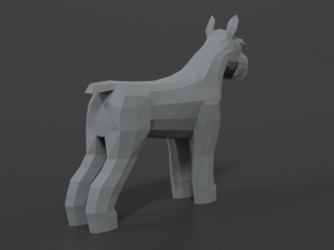 low poly cartoon standard schnauzer dog 3D 모델