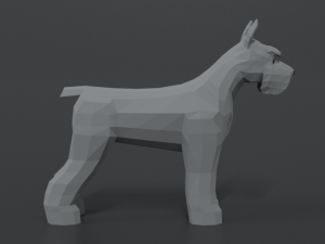 low poly cartoon standard schnauzer dog 3D 모델