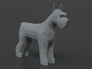 low poly cartoon standard schnauzer dog 3D 모델