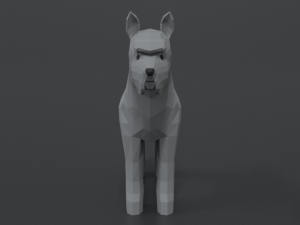 low poly cartoon standard schnauzer dog 3D 모델
