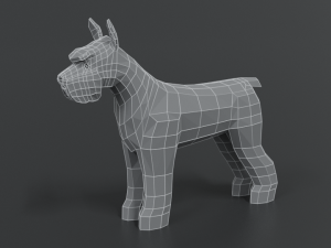 low poly cartoon standard schnauzer dog 3D 모델