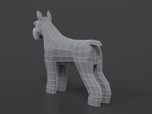 low poly cartoon standard schnauzer dog 3D 모델