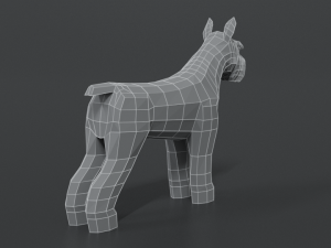 low poly cartoon standard schnauzer dog 3D 모델